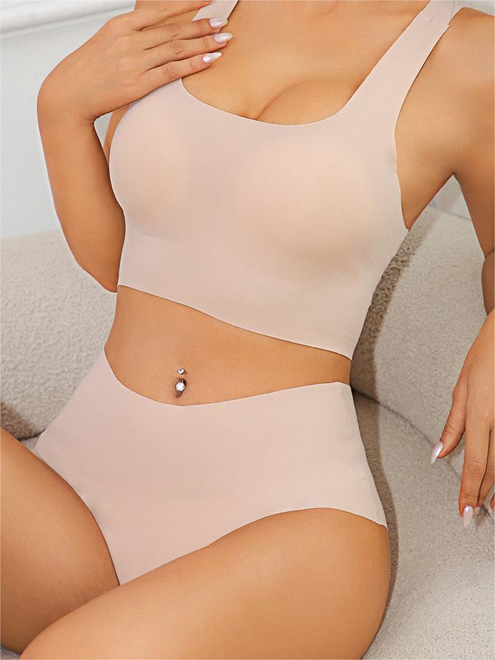 Seamless Racerback Wireless Tank Bra and Panty Set