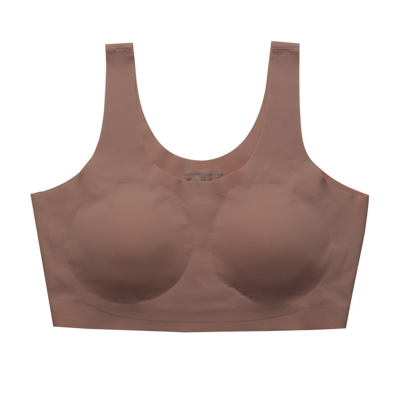 Cut Out Back No Show Wireless Yoga Bra RosyBrown