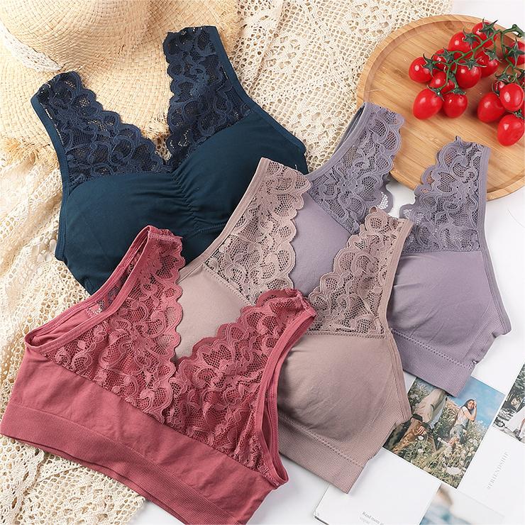 Deep V Lace Wireless Soft Bralette