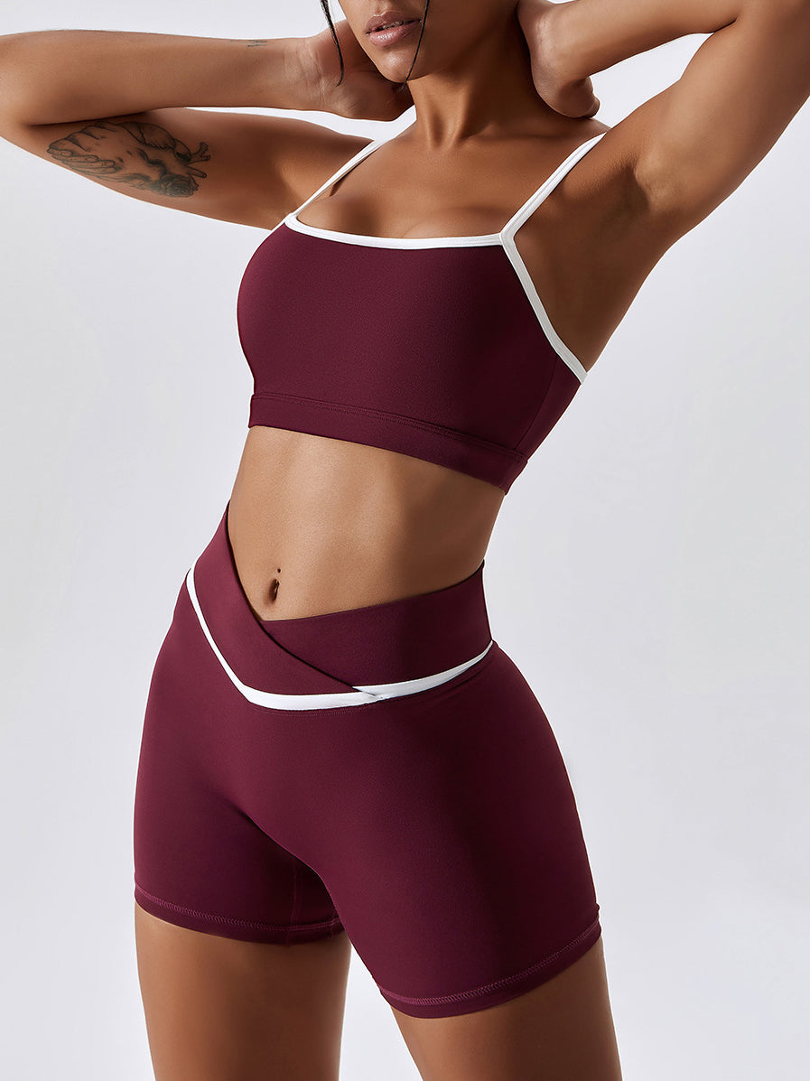 Air Cloud Contrast Strapes Yoga Bra