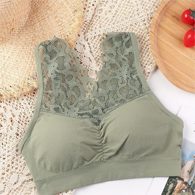 Deep V Lace Wireless Soft Bralette