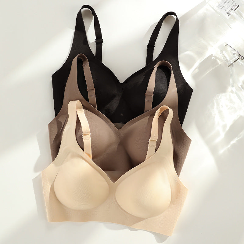 Wide Straps Wireless Bra Brown