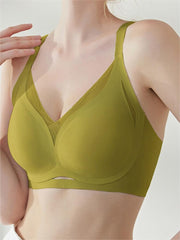 Cutout Mesh CrossOver Side-smoothing Wireless Bra