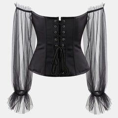 Mesh Sleeve Corset Top - Ivanka