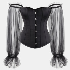 Mesh Sleeve Corset Top - Ivanka
