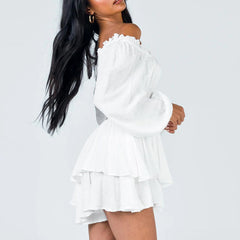 Off Shoulder Long Sleeve Romper