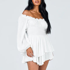 Off Shoulder Long Sleeve Romper
