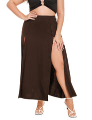 High Waisted Double Split Beach Party Skirt