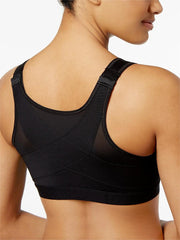 Plus Size Front Closure Adjustable Sports Wireless Bra for Post-Operation Support