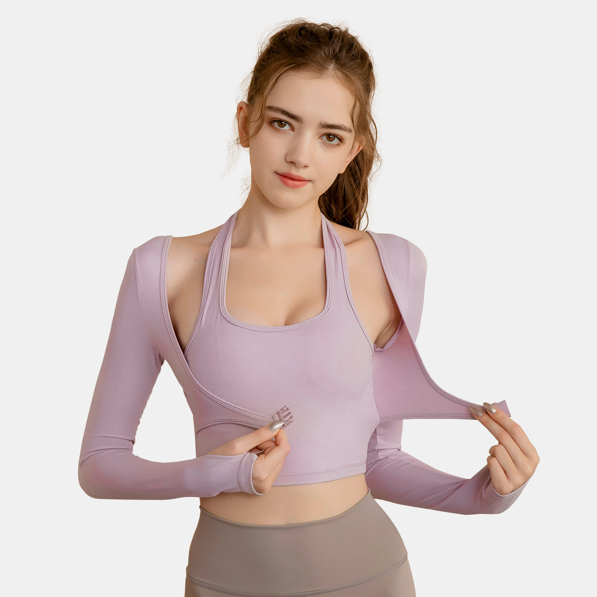 Cropped 2-in-1 Sports Top