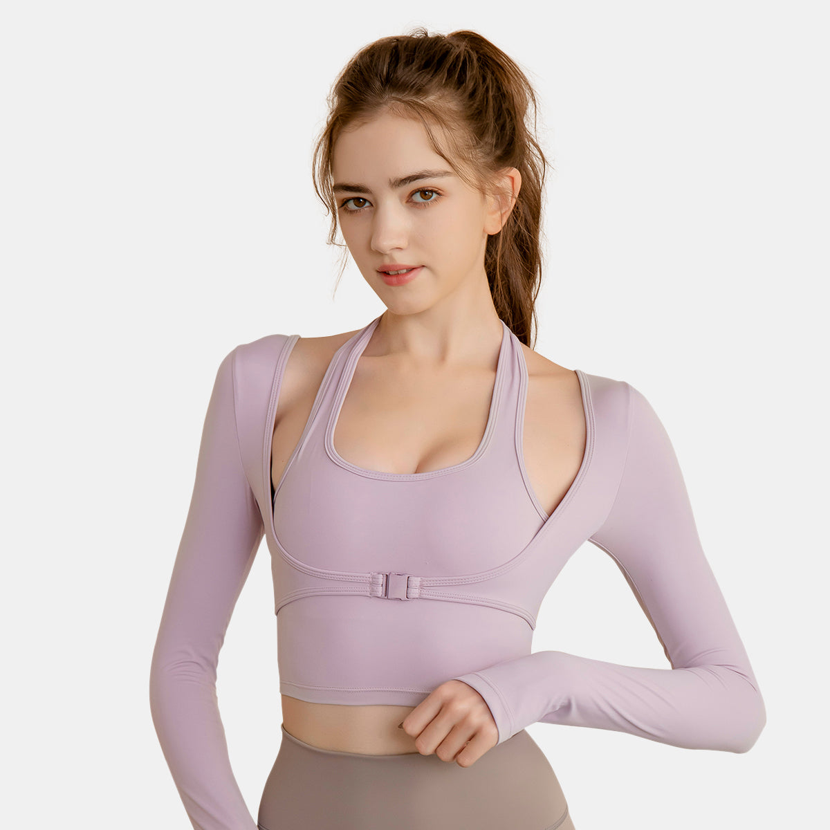 Cropped 2-in-1 Sports Top