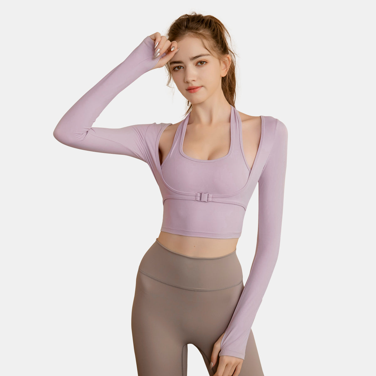 Cropped 2-in-1 Sports Top