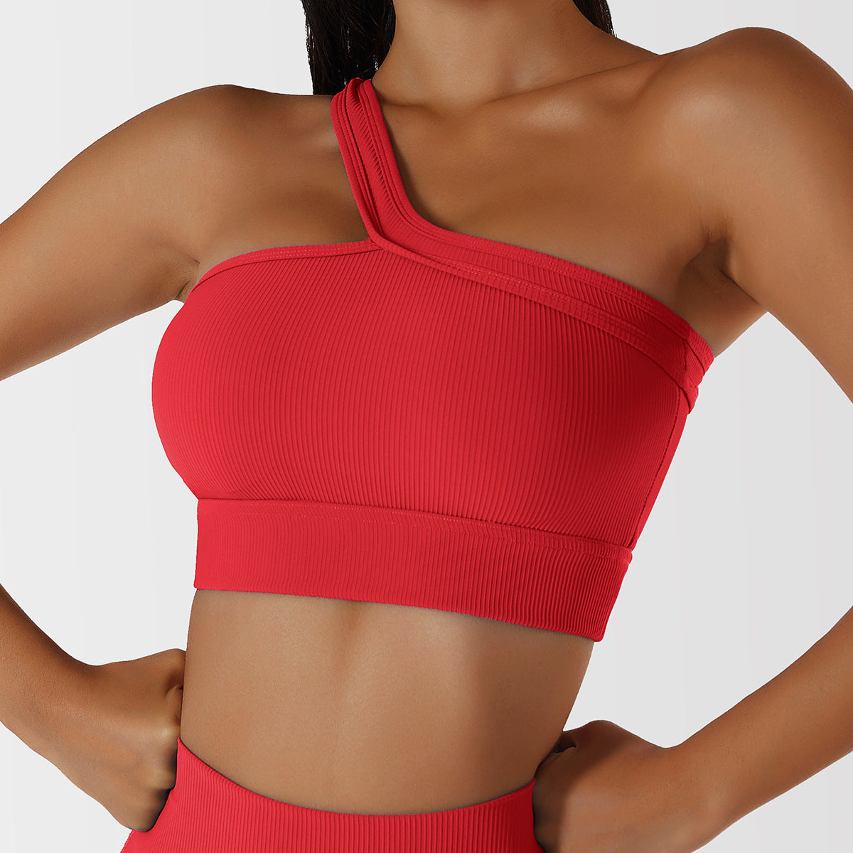 One Shoulder Yoga Bra