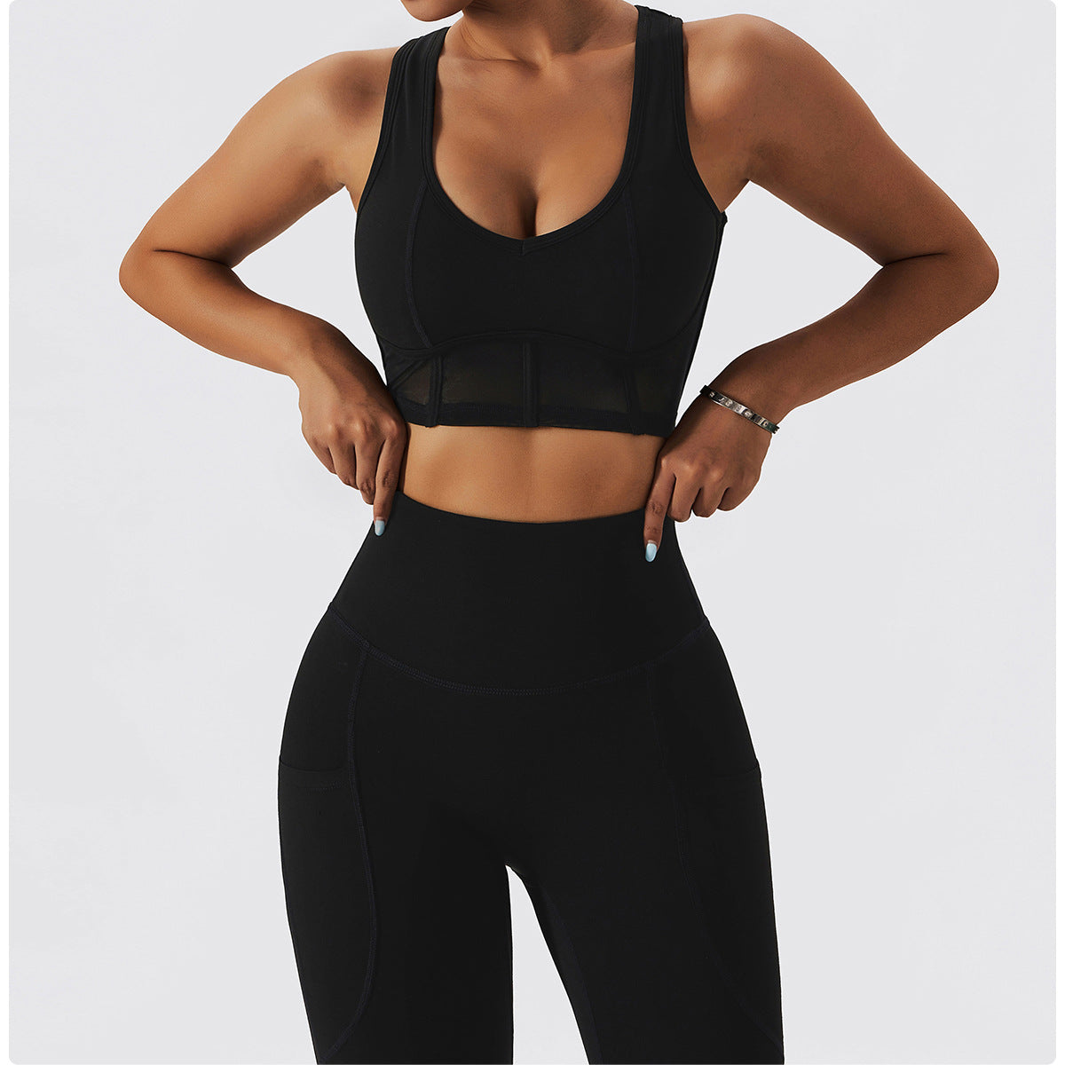 Sweetheart Neck Corset Backless Sports Bra