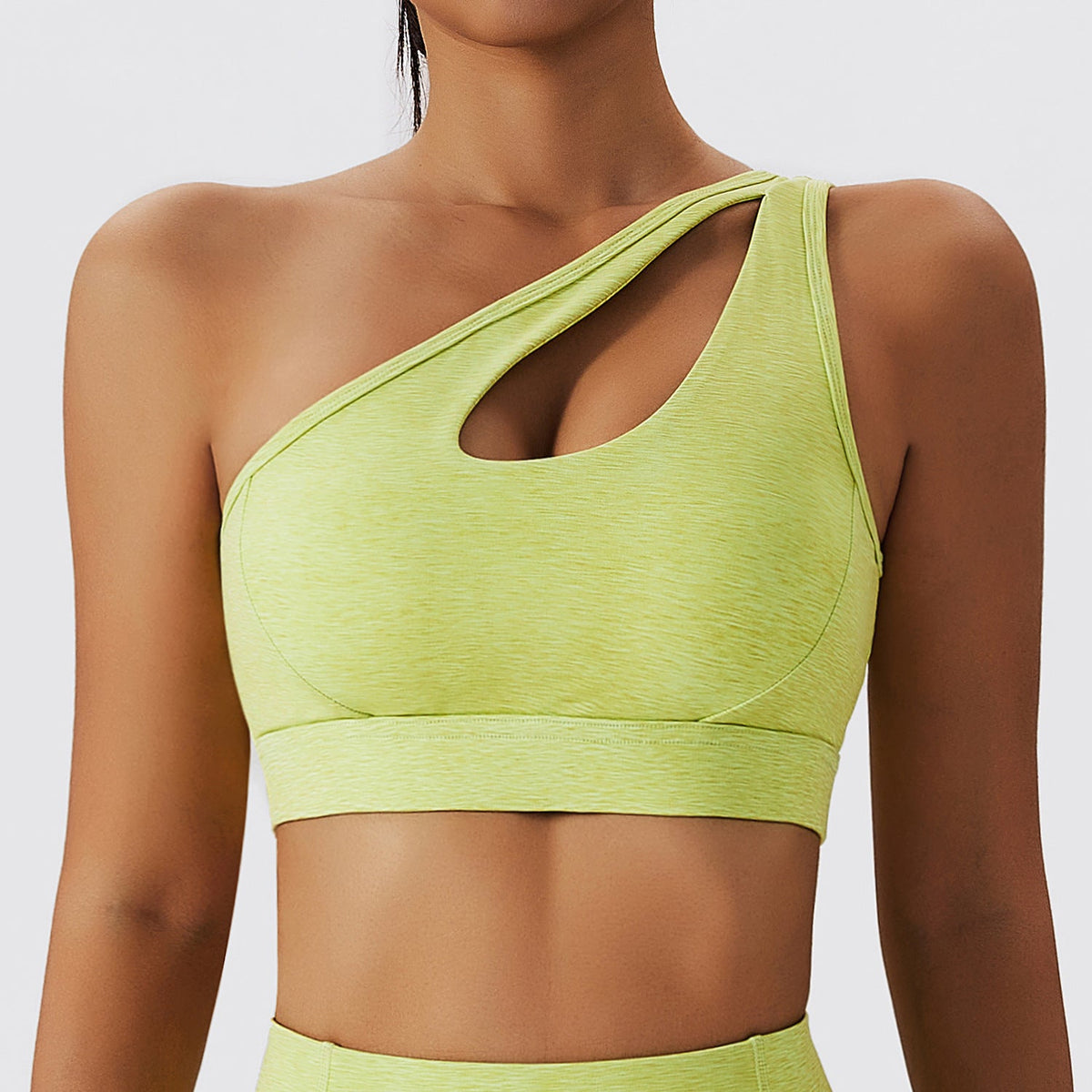 One Shoulder Cut Out Sports Bra