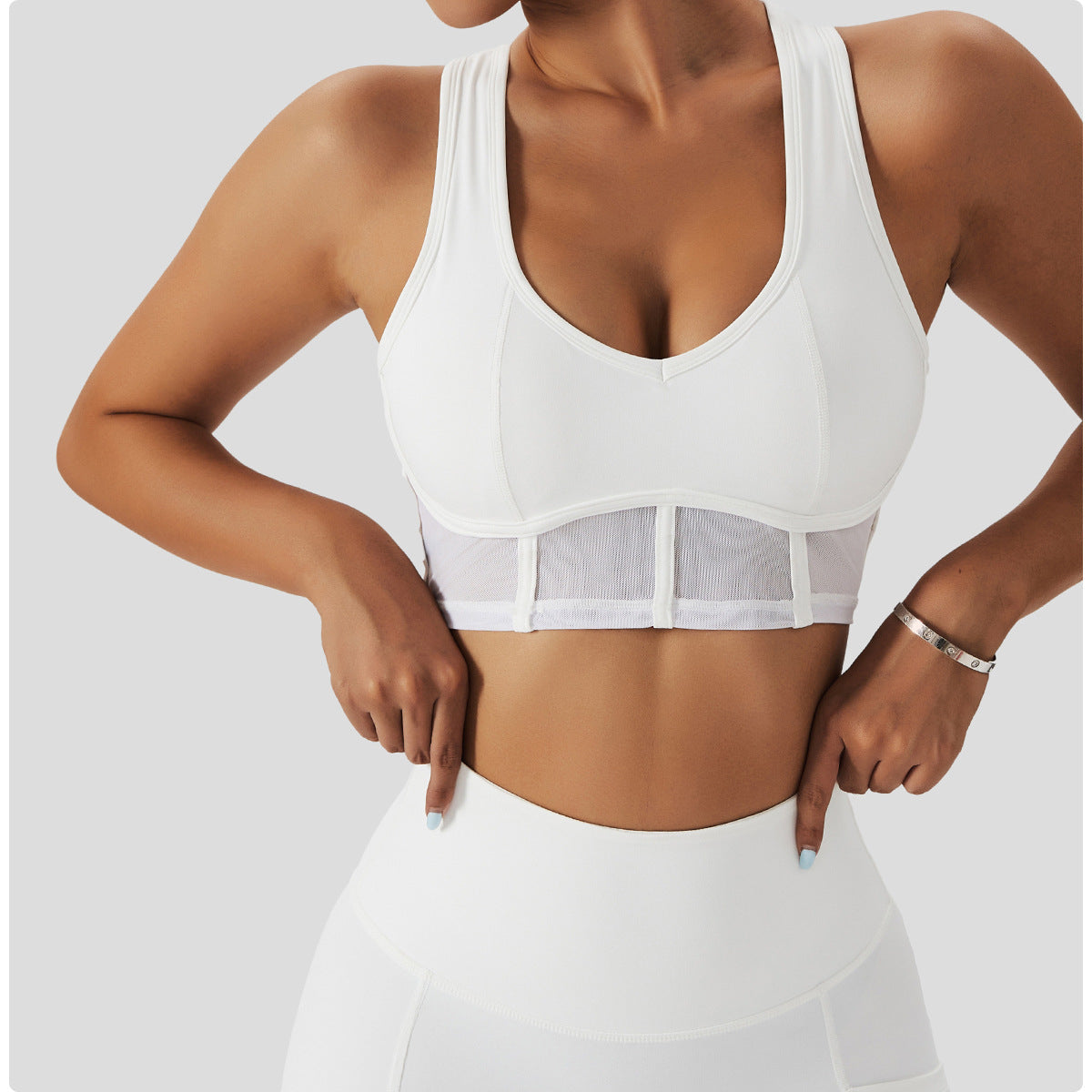 Sweetheart Neck Corset Backless Sports Bra