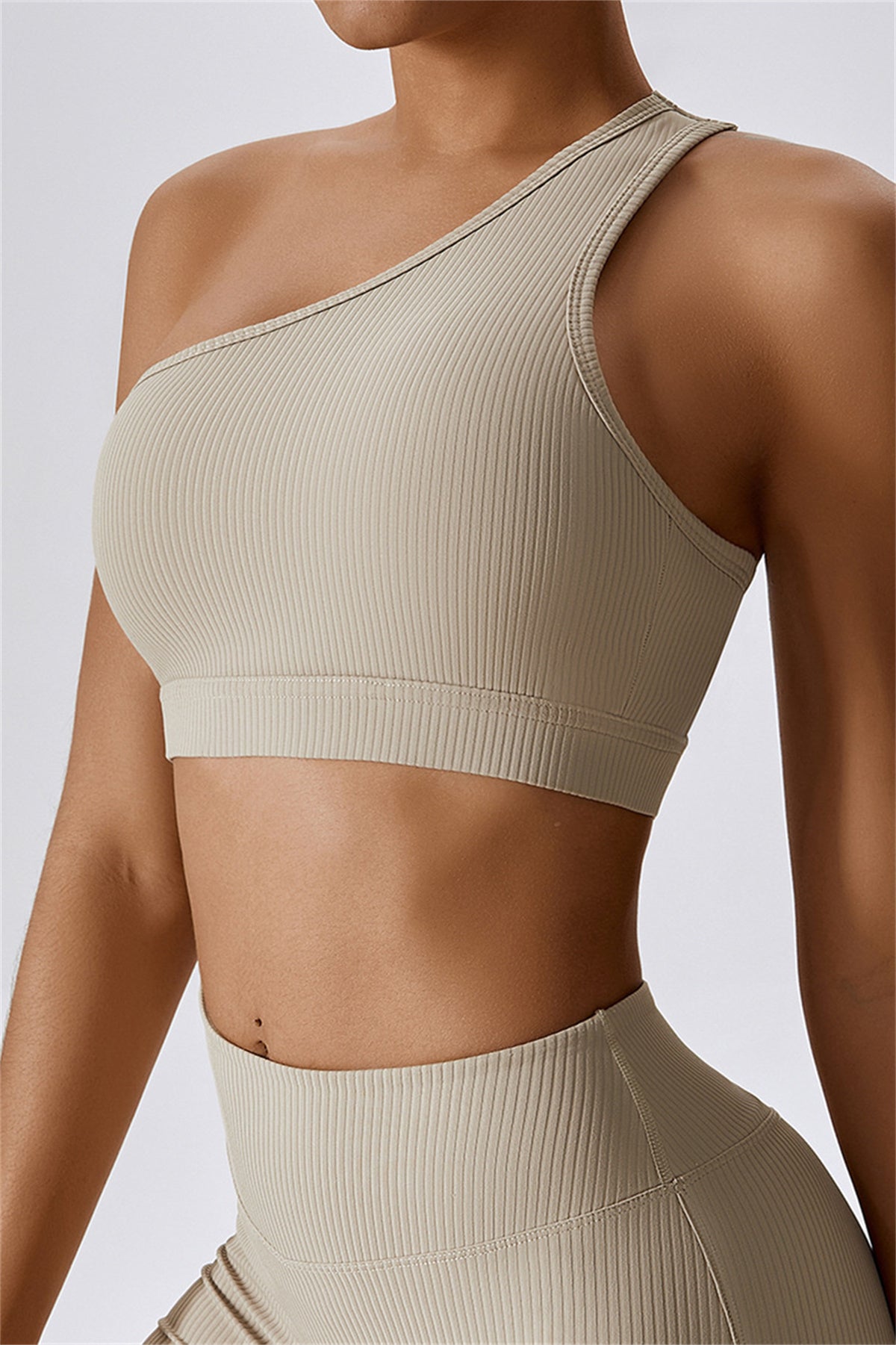 One Shoulder Asymmetric Sports Bra