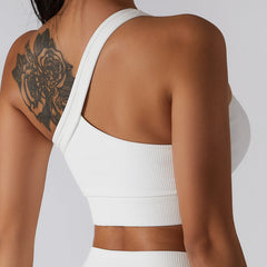 One Shoulder Yoga Bra