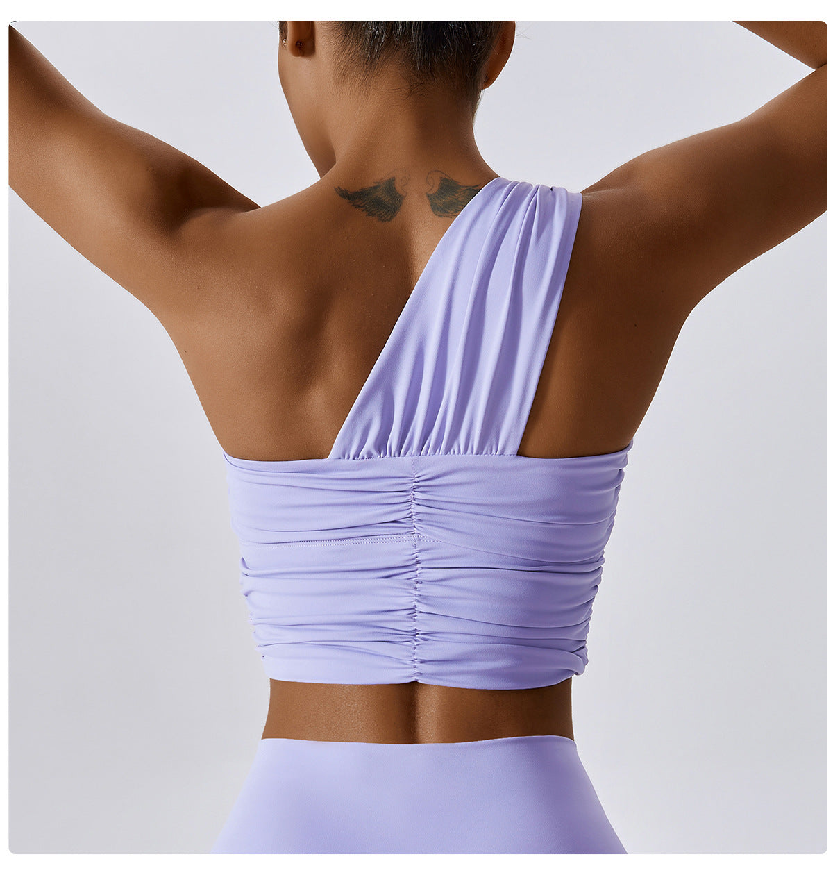 One Shoulder Ruched Sports Bra