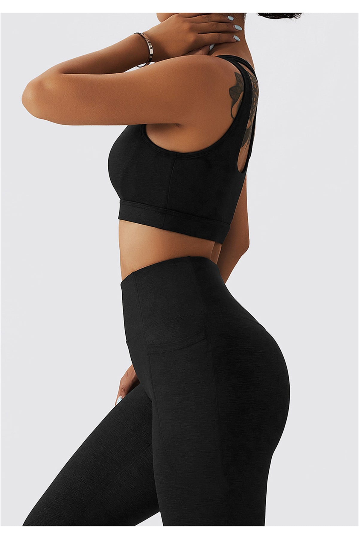 One Shoulder Cut Out Sports Bra