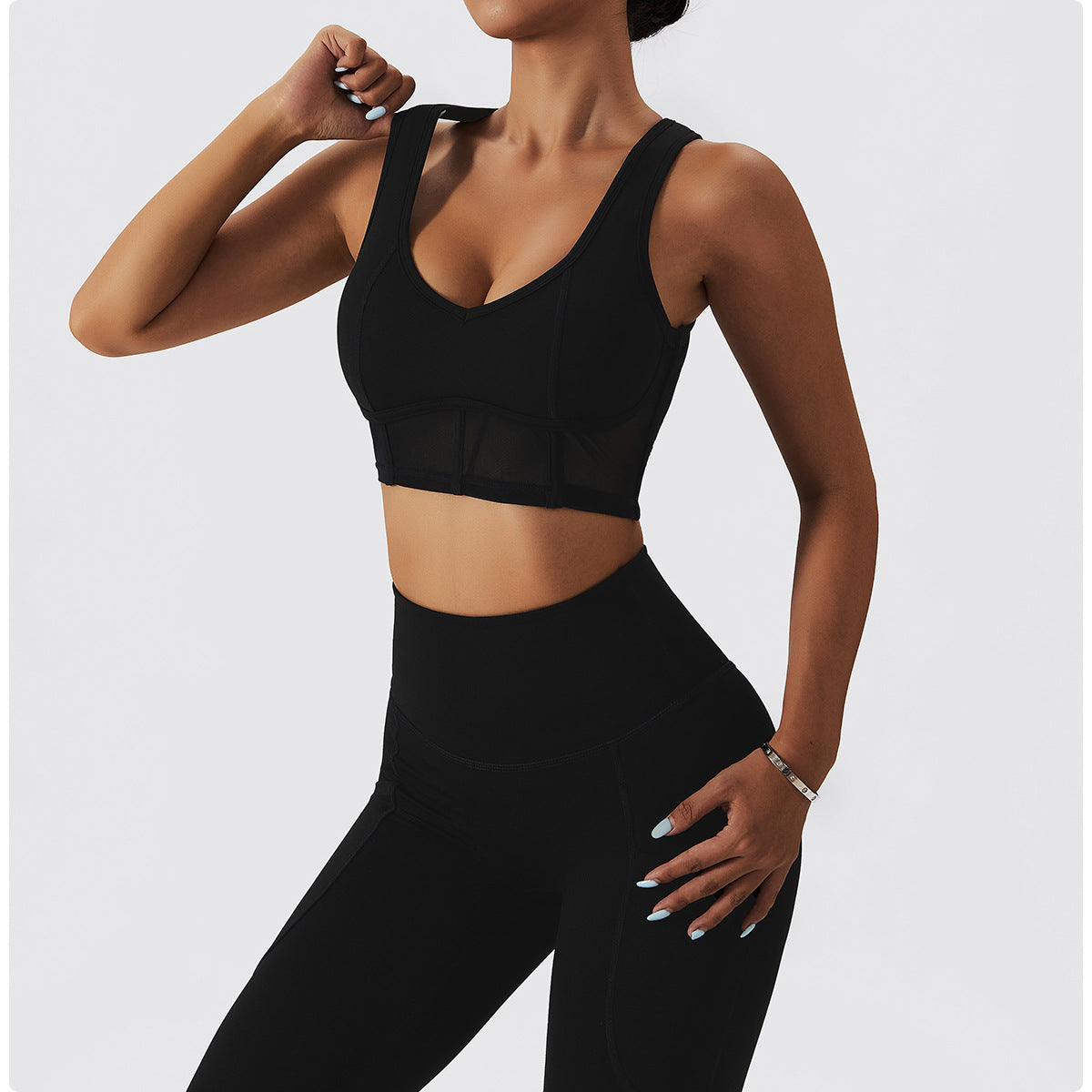 Sweetheart Neck Corset Backless Sports Bra