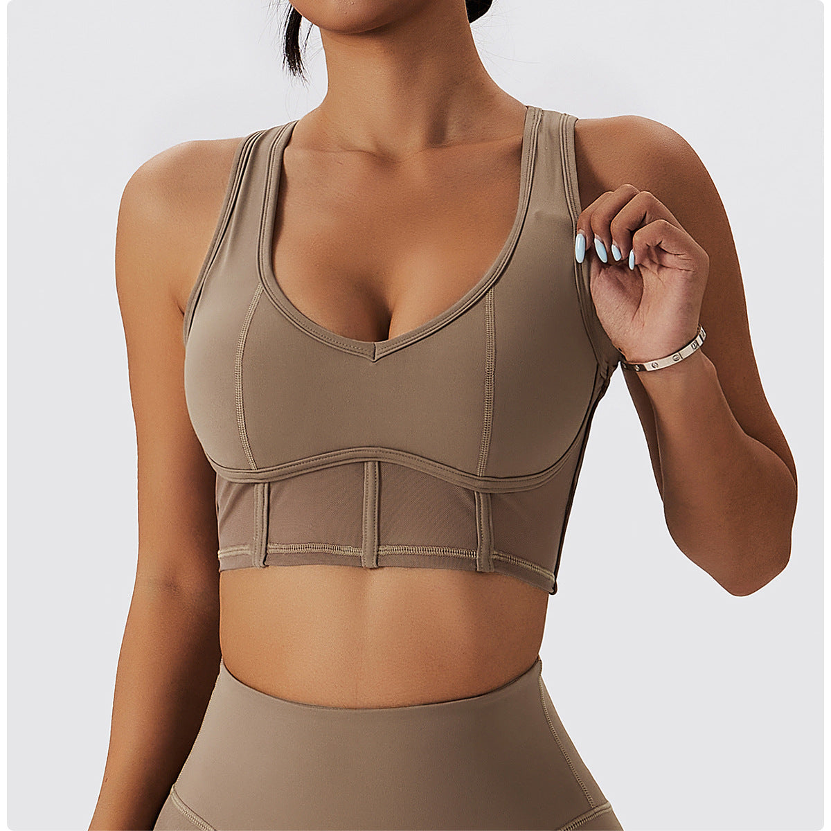 Sweetheart Neck Corset Backless Sports Bra