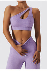 One Shoulder Cut Out Sports Bra