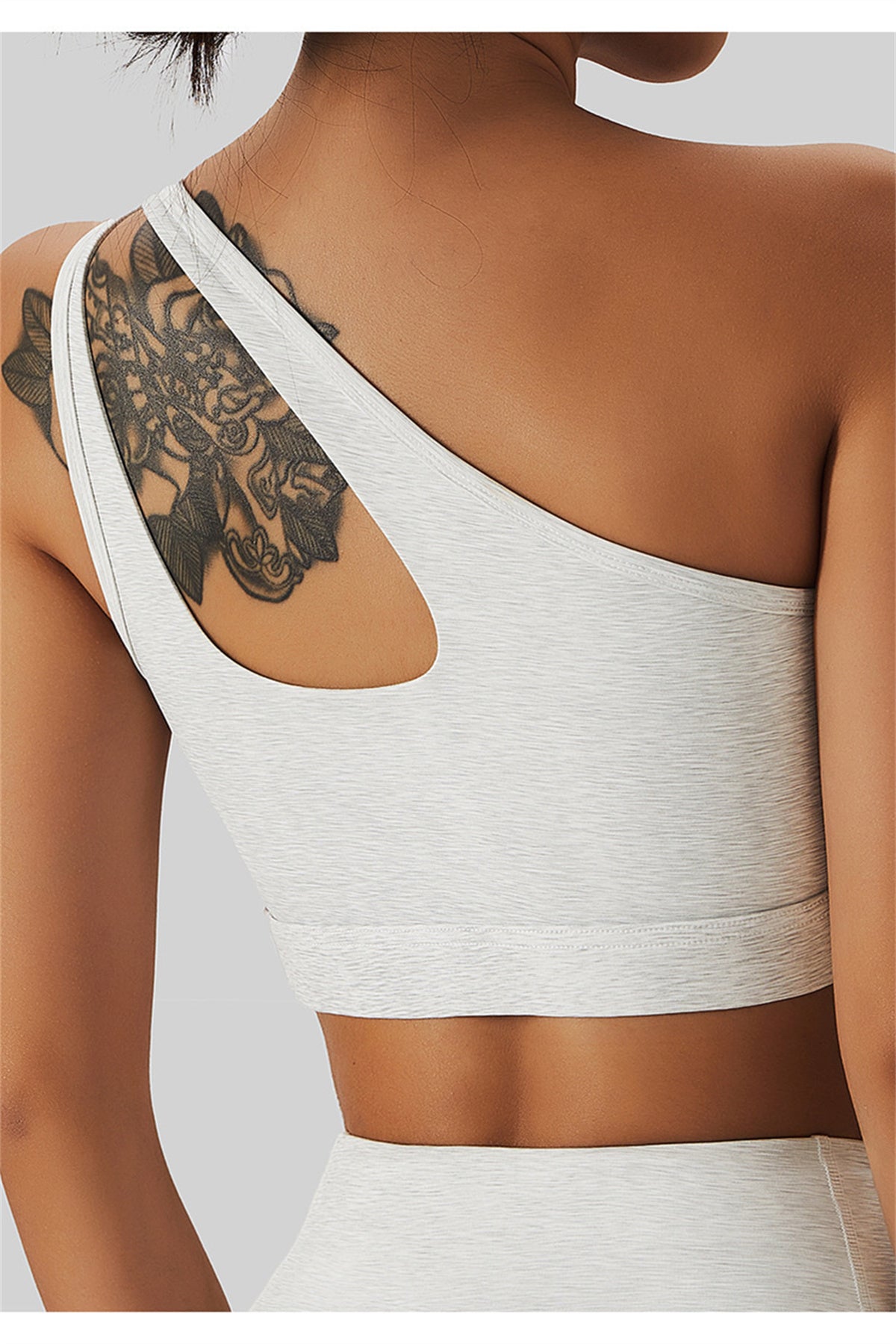 One Shoulder Cut Out Sports Bra