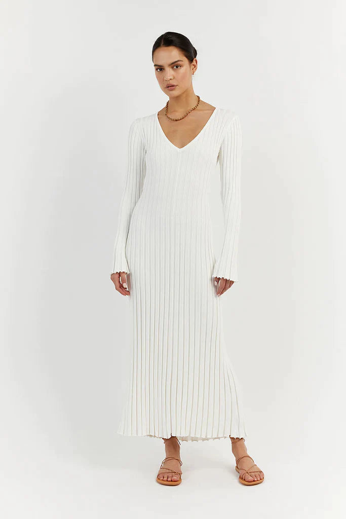 Sleeved Knit Midi Dress