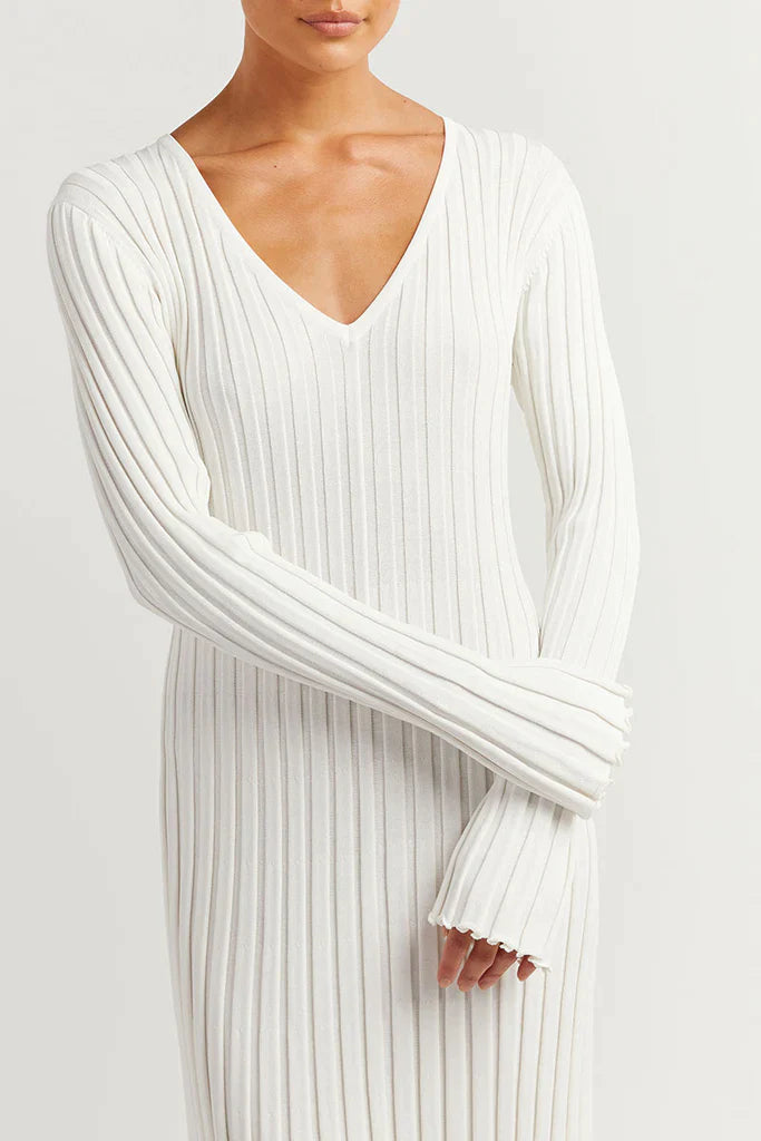 Sleeved Knit Midi Dress