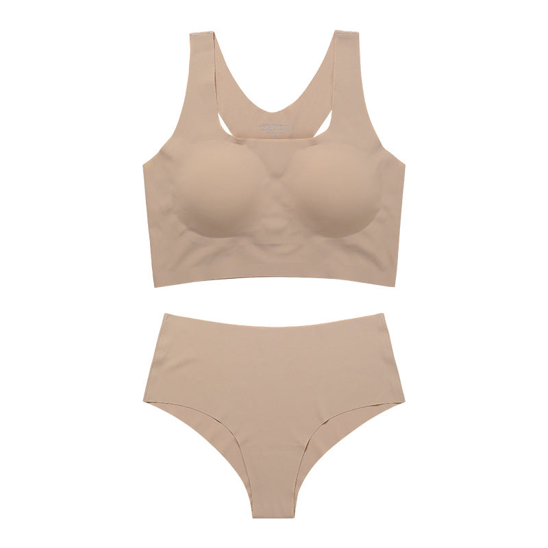 Seamless Racerback Wireless Tank Bra and Panty Set