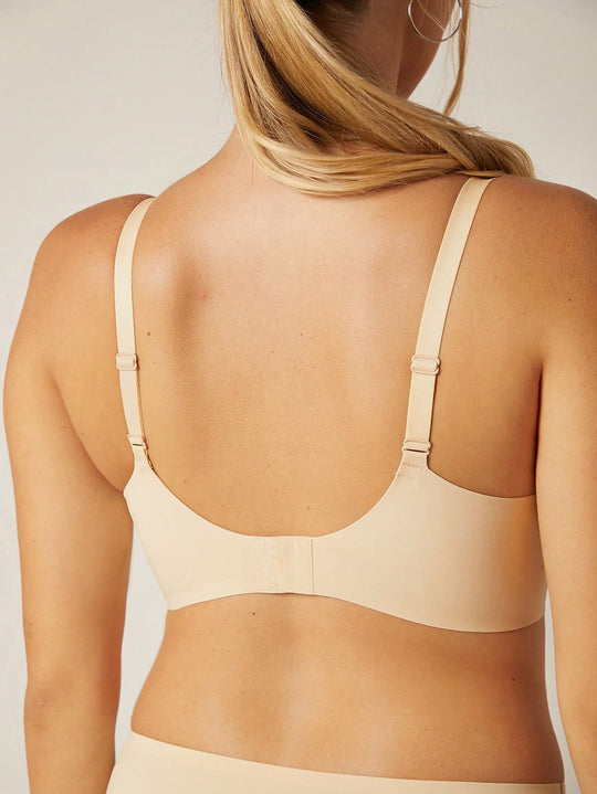 Wireless Plunge Lounge Bra Beige