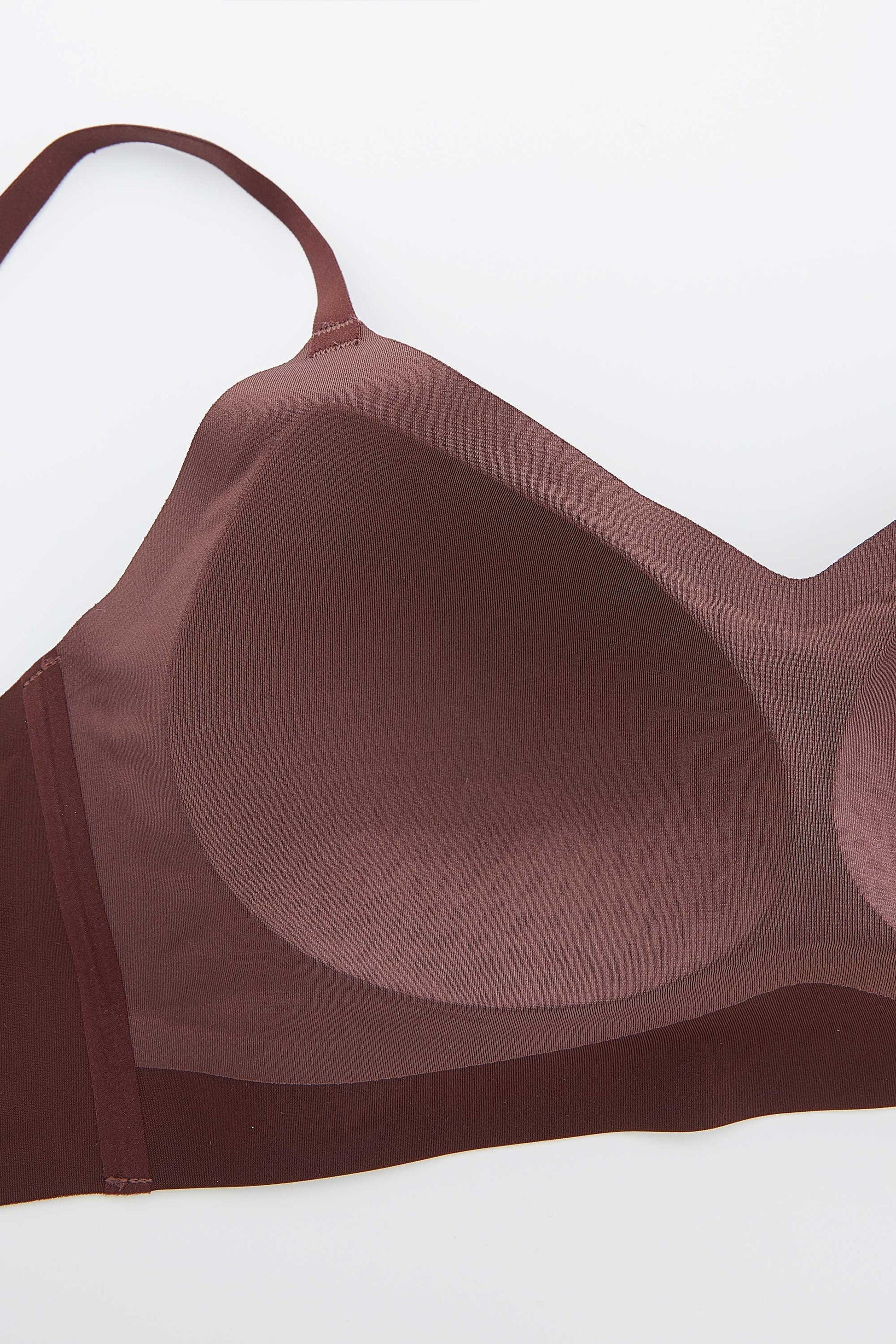 V-Neck Fixed Cup Clasp Wireless Bra