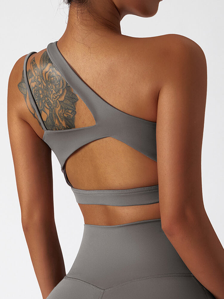 Air Cloud Cutout One Shoulder Sports Bra