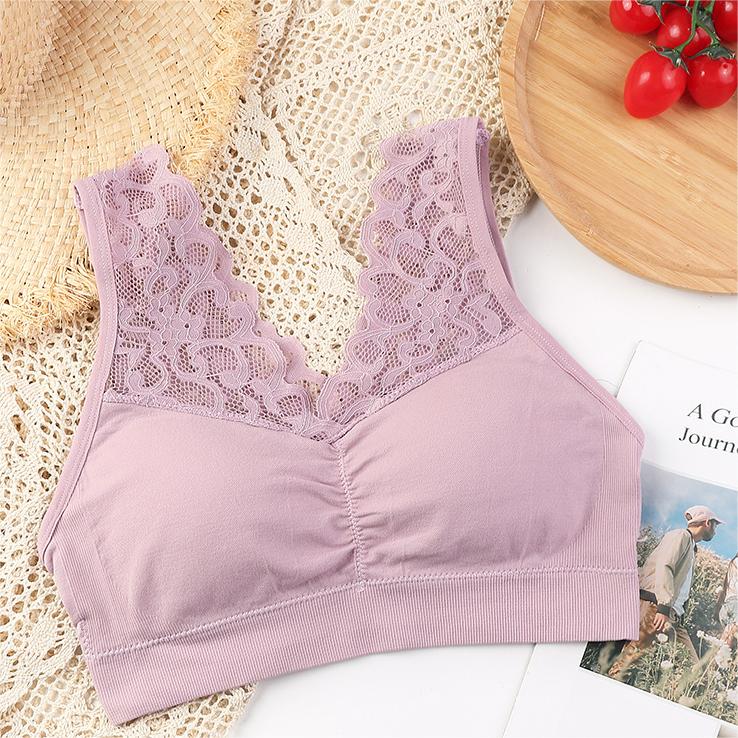 Deep V Lace Wireless Soft Bralette