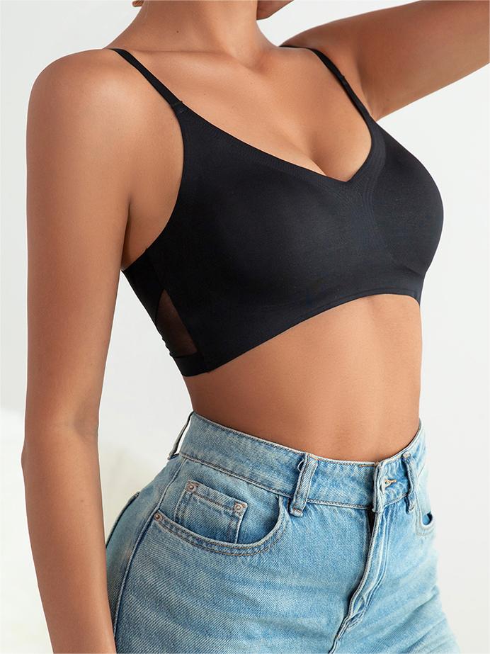 Wireless No Show Backless Bra Black