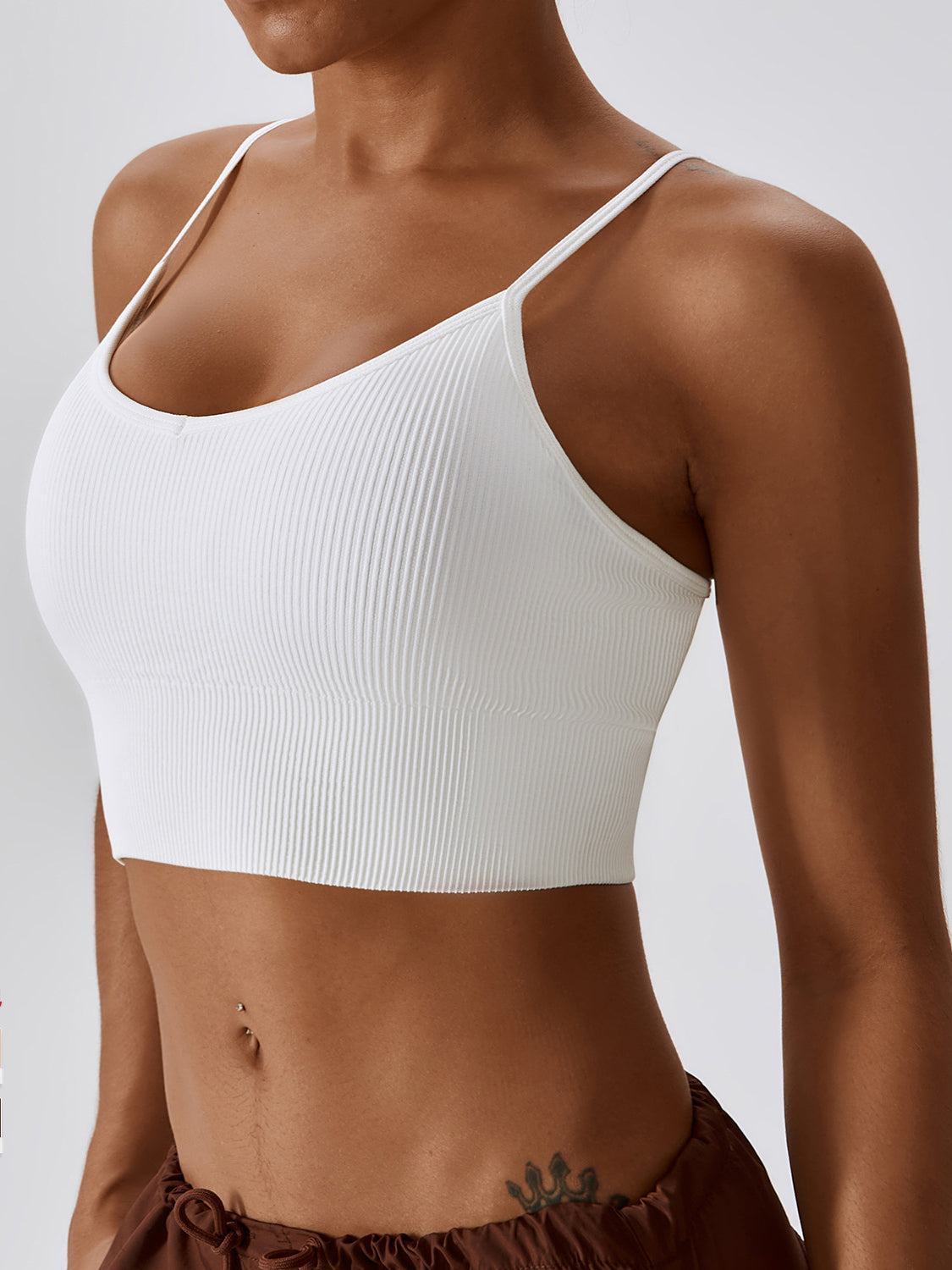 Seamless Rib Cross Back Yoga  Bra