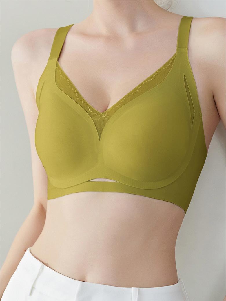 Cutout Mesh CrossOver Side-smoothing Wireless Bra