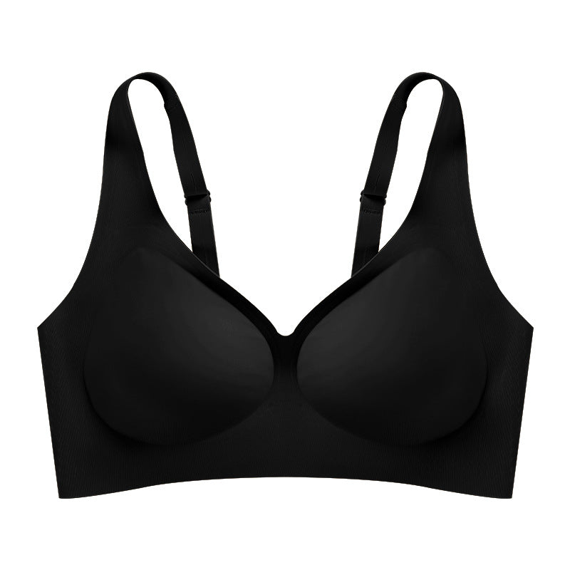 Wide Straps Wireless Bra Blcak