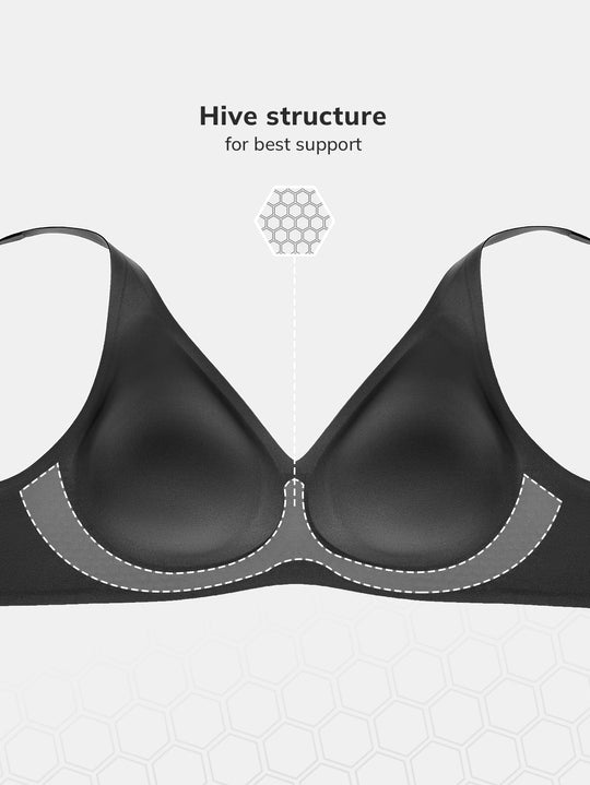 Wireless Plunge Lounge Bra Black