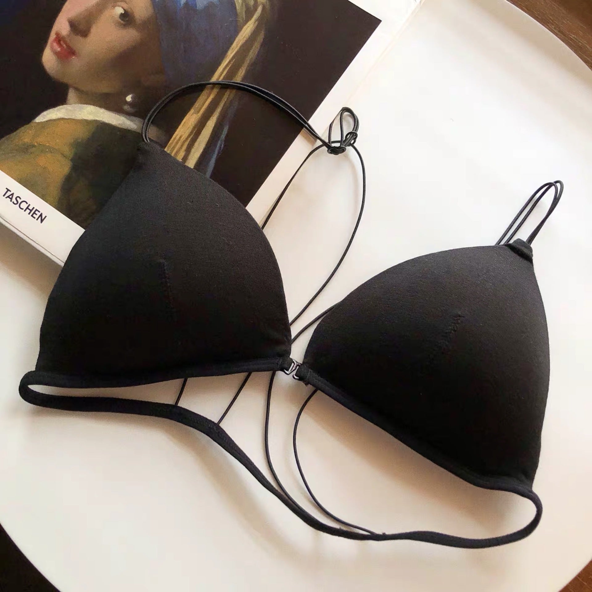 Bralette For Wireless Front Buckle Triangular Cup Bra