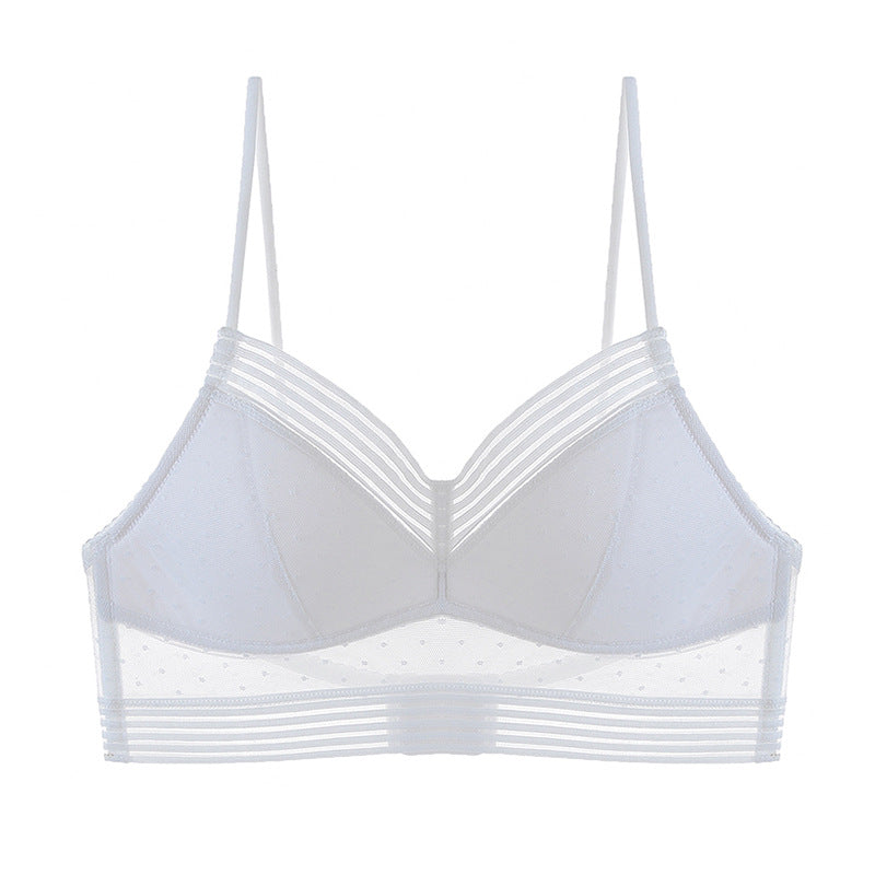 Backless Strapless Bra Push Up Plus Size Bralette Wireless Lace Thin Dots