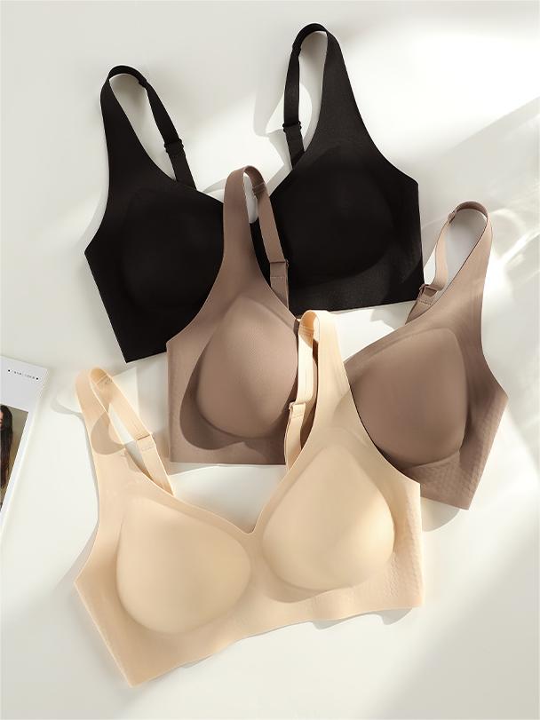 Wide Straps Wireless Bra Beige