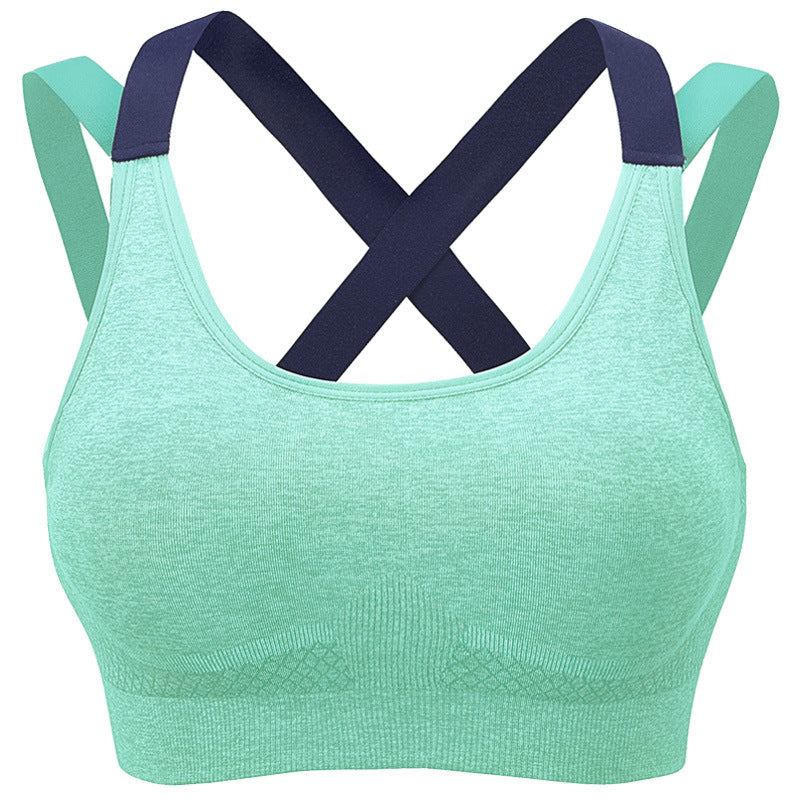 Cross-Strap Back Medium Support Sports Yoga Wireless Bra