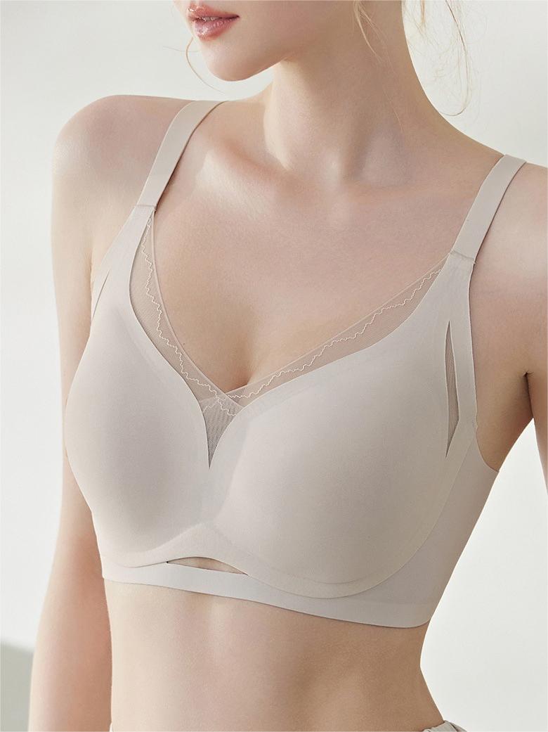 Cutout Mesh CrossOver Side-smoothing Wireless Bra