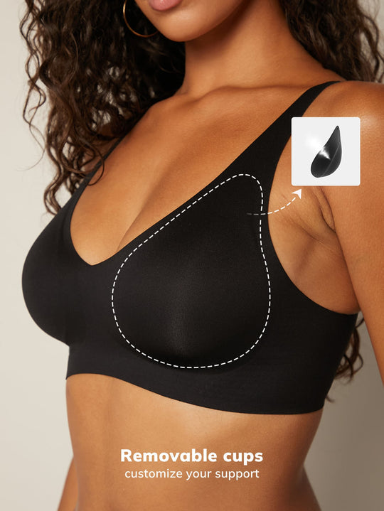 Wireless Plunge Lounge Bra Black