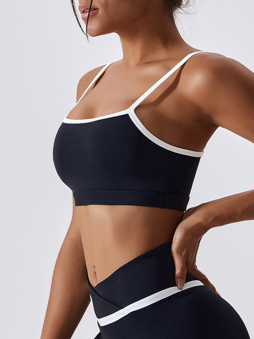 Air Cloud Contrast Strapes Yoga Bra