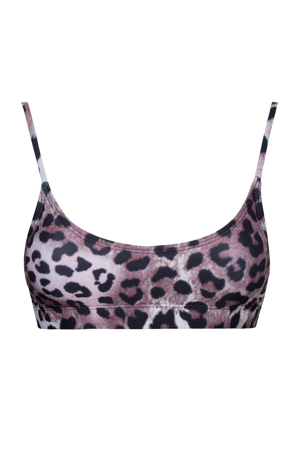 Leopard Cropped Bikini Top