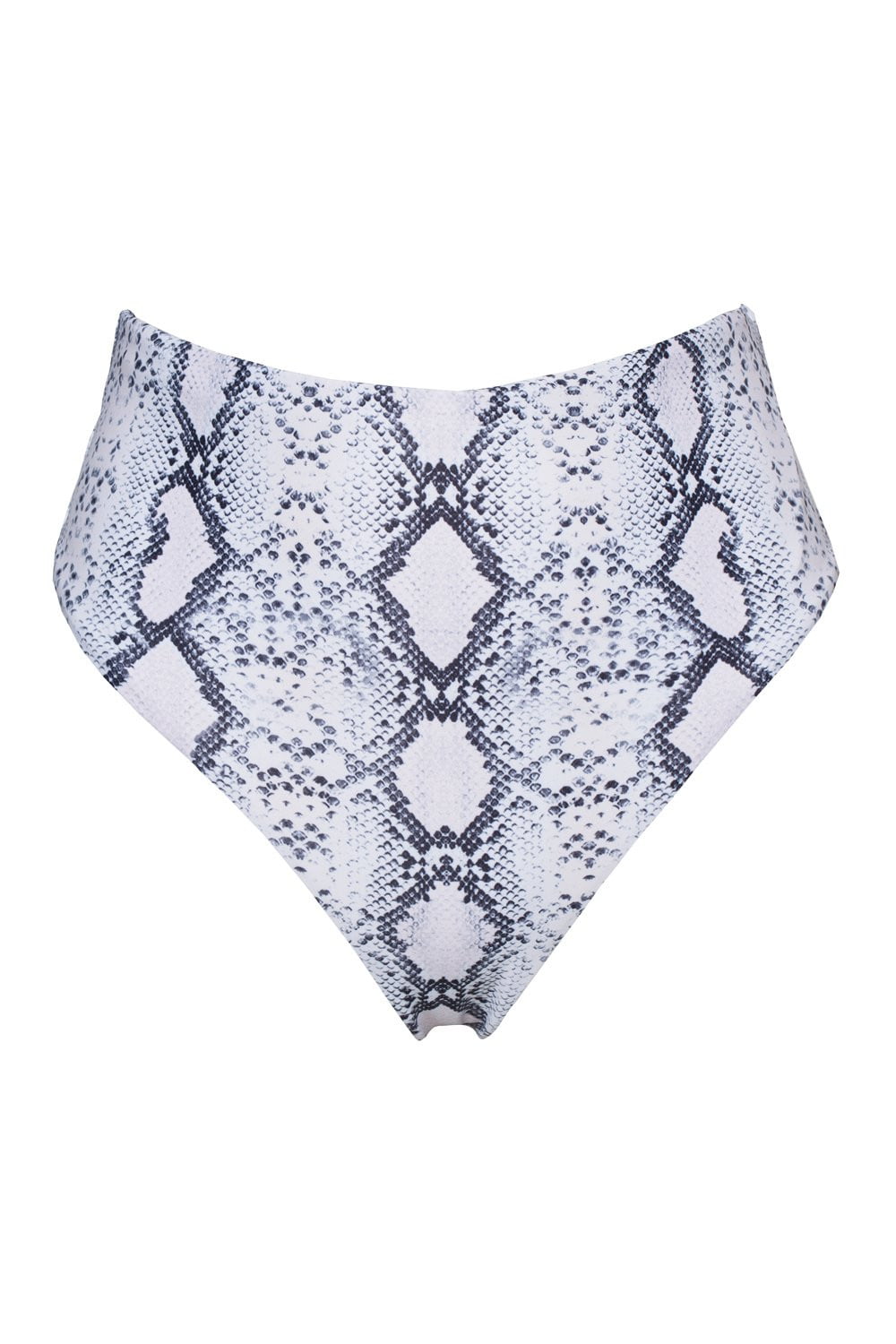 White Snakeskin High Waisted Bikini Bottoms