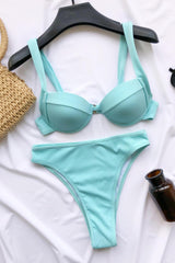 Light Blue Underwire Bralette Bikini Top